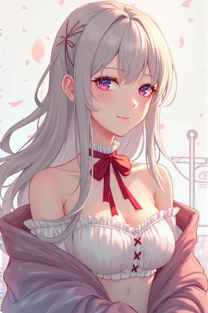 Highly detailed face,fine grain,Waterfront,Highlighted eyes, medium breasts ,pretty girl,smile,Cat ear,Beautiful silver hair,Pink inside,Beautiful pink eyes,shiny skin, beautiful shadow,White dress,ribbon,date
