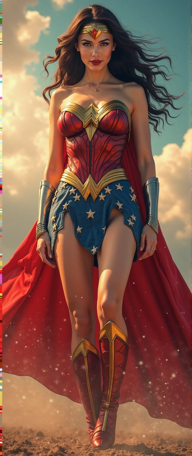 Rainbow themed superheroes, upperbody closeup, femele，The beautiful，