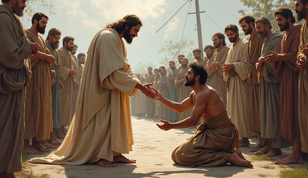 Photo of Jesus healing a leper