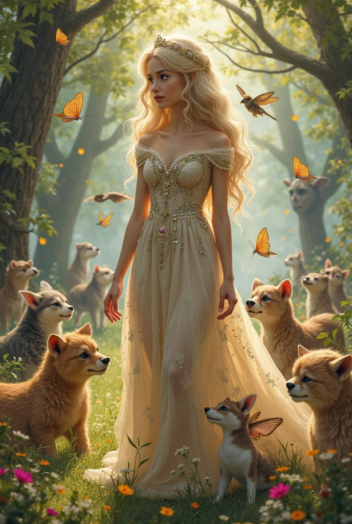 (best quality,4k,8k,highres,masterpiece:1.2),primitive world,primitive people,animals,ultra-detailed,realistic,landscape,oil painting,portrait,earth tones,natural lighting,forests,grasslands,herds of animals,hunting scenes,tribal communities,fire-lit caves,varied textures,raw materials,wilderness,pristine nature,pure and untouched,harmonious coexistence,sunsets and sunrises,gorgeous wilderness vistas,savage beauty,life in its rawest form