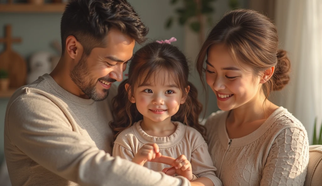 A Happy Cheerful Family Praying
