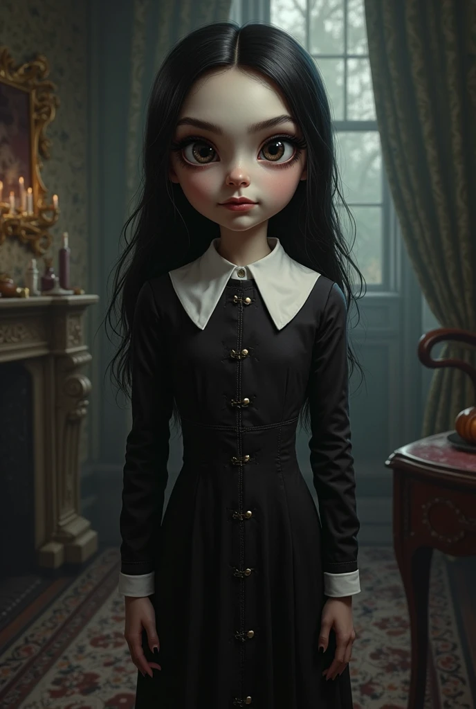 (cbzbb:1.25), wednesday, The Addams Family, artstation, <lora:cuteRichstyle15_lora8:1>
