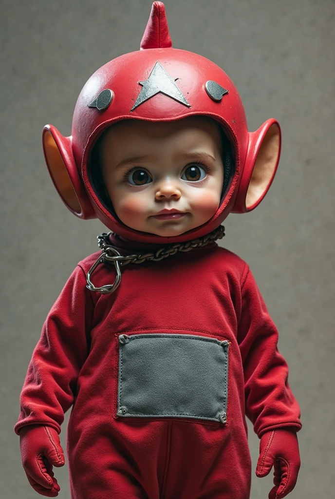 Realistic full body portrait of a child standing wearing a soft Toy Story Duke Kaboom costume　live-action