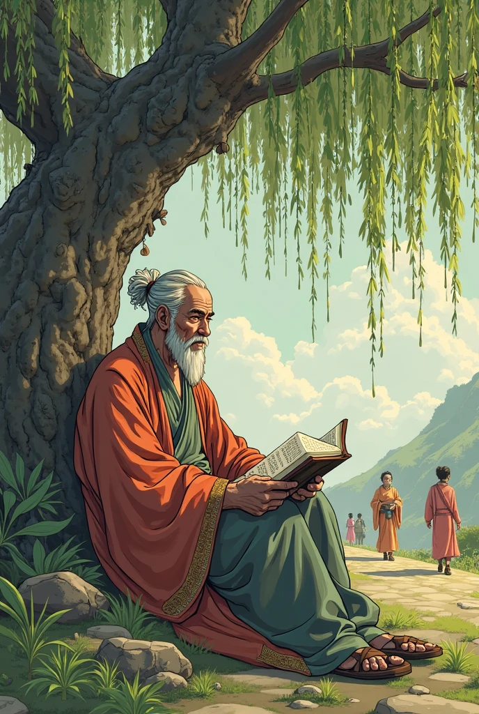 Poems, night scenes, poverty, watercolors, splashed ink, masterpieces, poverty, mystery, pen and ink, dawn, some books and four treasures on the desk, desolate mountains, trees and grasslands lack vitality, a bird