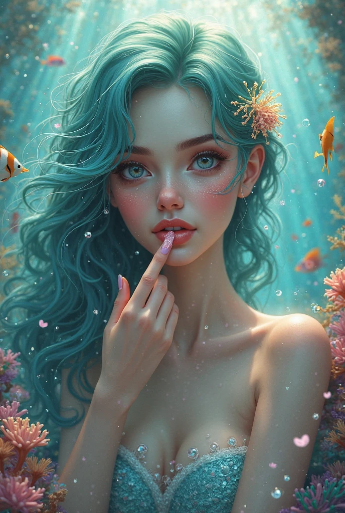 [Adriana Chechik], mature woman, 1girl, small breast, underwater, sea, digital painting, medium shot, (lightroom:1.13), soft light,
(corals swimming tropical fishes medusa tentacles ),
(natural skin texture:1.2), sharp focus, focused, glass led brain lines, corals skin, jellyfish style, art by Anna Dittmann, masterpiece, highres,
realistic,
[(colorful explosion psychedelic paint colors green:1.2)::0.20],
intricate one piece swimsuit,

cgsociety, analytical art, detailed painting, glowing neon, iridescent paint, intricate artwork by Tooth Wu, ((art by Android Jones)), wlop, beeple, octane, green eyes, bright face, (smart:0.7),