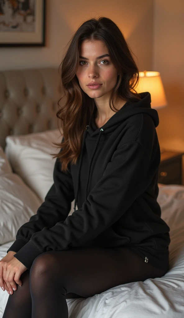 poke boy, poke boy, brown hood, hood, 1 girl, Best Quality, exterior, High Definition, beautiful, lying on the beautiful bed,