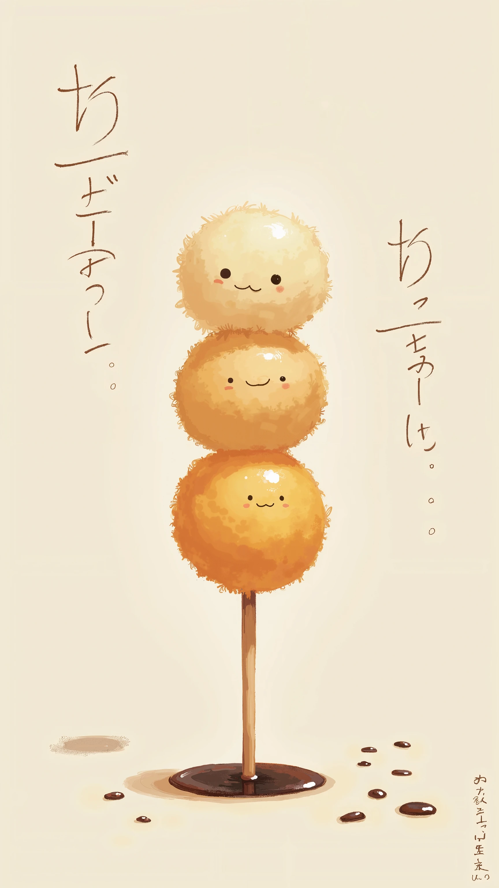 (The personification of dango),Cherryblossom,moon night,watercolor style,no humans,Dango 3 brothers, Put on a skewer, dango dango, 3 dango dango dango soy sauce, put on a skewer, dango dango dango, 3 siblings

The oldest son is the oldest son and the youngest son is sandwiched between the third son and the third son the second son Dango 3 siblings, The surface is smooth and circular.

My brother's eldest son, older brother's third son, I'm the second son, second son, Dango 3 siblings