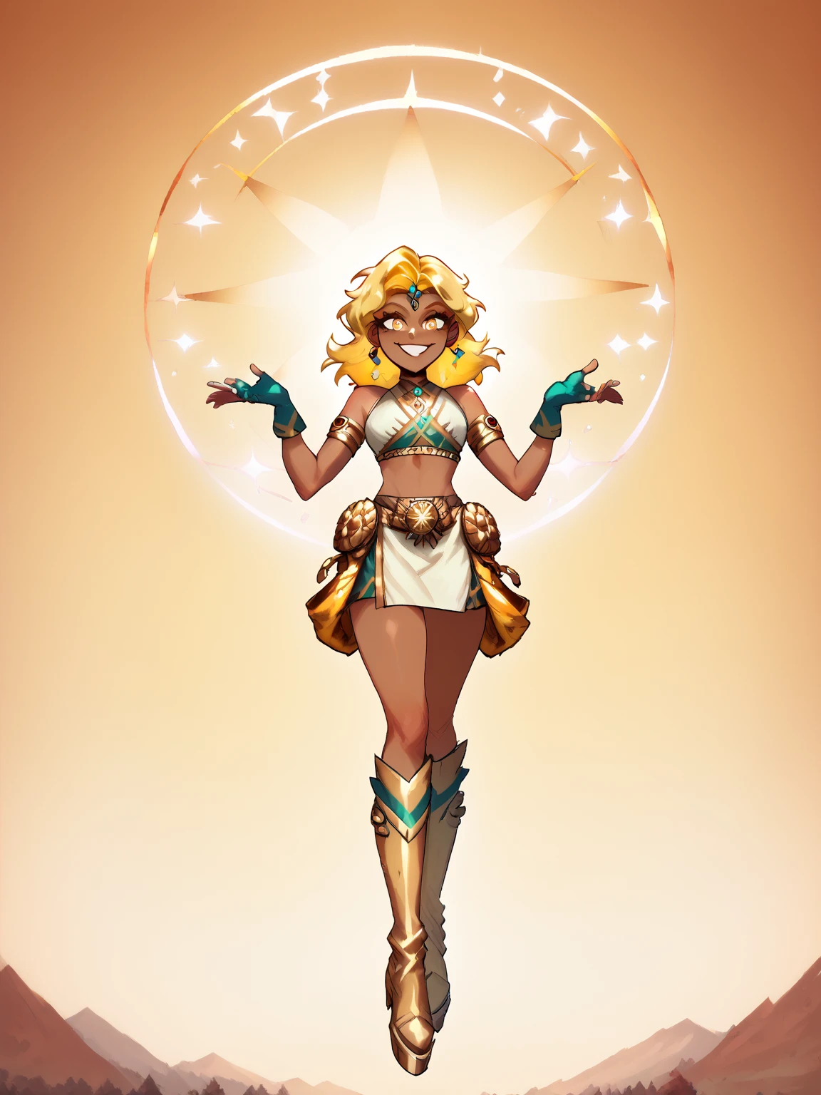 1girl, (butterscotch sapphire elementalist:1.3), (on a stellar, dank ship:1.3), full body, ultraviolet hair with black highlights, Dutch Braid, [:colorful costume design:0.2], (from above:1.45),muscular, medium breasts, tall, toned hourglass figure,(muscular legs:0.25), , ((china dress, shoulder cutout:1.2):1.2), (african, dark skin:0.6)<lora:EnvyCuteXL05Vibrance-lyco-e-000021:1>