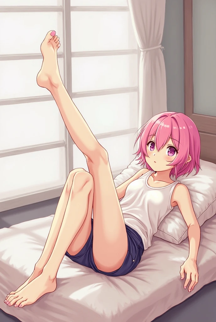 ((best qualityer)), (detailded) , 1 girl, Pink short hair, Masturbation, nsfw