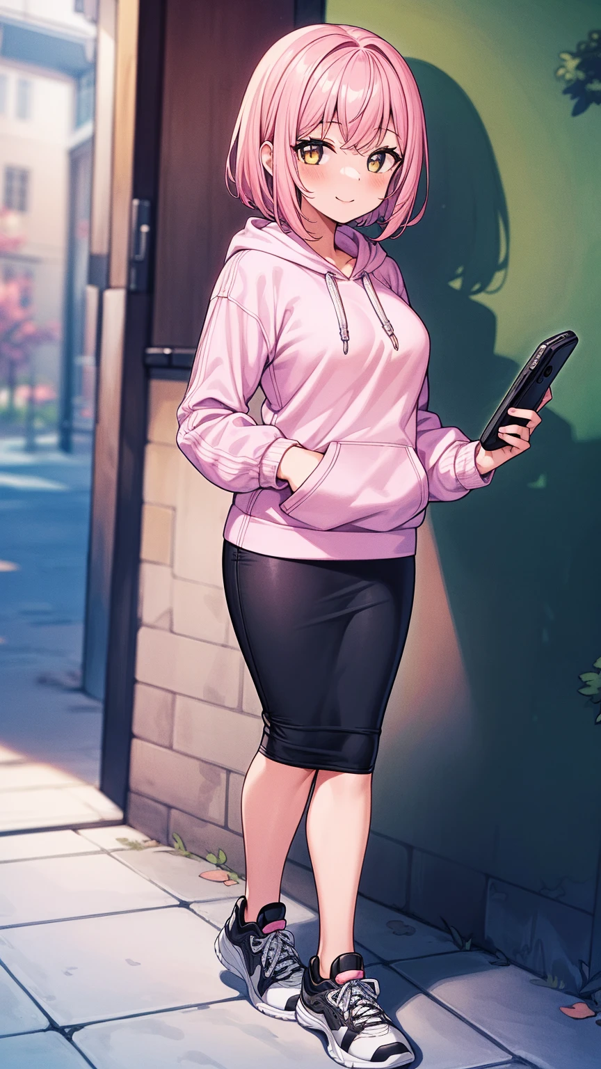 jessicagraham a beautiful woman wearing a track suit standing in the city streets, graffiti, urban environment, high rise buildings
