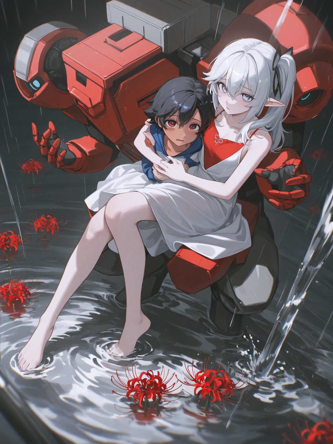 Machina's Troun 、Super hot spring paradise, a paradise、A beautiful woman、It seems visible but it's not、hot spring、Very stylish towels、A hot spring-loving robot, a mechanical lifeform, and a beautiful cyborg