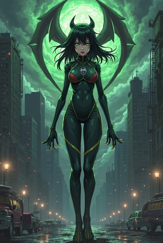 (a) sexy green alien woman, (shiny, sexy) space suit, gathering up a crowd of men, UfOs in the sky overhead. (best quality, 4k, highres:1.2), ultra-detailed, (realistic:1.37), vivid colors, sharp focus, studio lighting. alien, woman, green skin, seductive look, alluring pose, long vibrant hair, mysterious eyes, red lips, slim figure, elegant in appearance, confident demeanor. (space suit:1.1), futuristic design, metallic material, form-fitting, glowing accents, sleek helmet, transparent visor, sleek boots, glowing gloves. (gathering up a crowd of men), fascinated expressions, diverse group, different ages and ethnicities, captivated by the alien's presence, intrigued by her aura. (UFOs:1.1) in the sky overhead, hovering spacecraft, bright lights, unidentified flying objects, otherworldly presence. (scene:1.1), bustling city street, nighttime setting, illuminated skyscrapers, busy pedestrians, amazed onlookers, awe-inspiring atmosphere. (colorful:1.1), vibrant city lights, neon signs, glowing advertisements, contrasting against the dark sky. (artistic:1.1), concept artists, sci-fi influence, realistic yet imaginative, visually appealing composition, dynamic poses and gestures. (enhanced:1.1) with HDR and UHD technology, capturing the smallest details, lifelike textures, enhanced contrast and saturation. Note: 1. Please remove the parentheses and everything inside when writing the Stable Diffusion prompt. 2. Feel free to adjust the strengths and add other relevant details if needed.