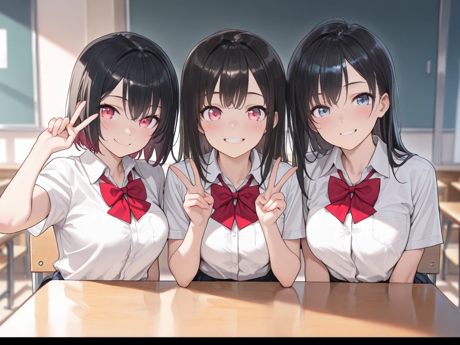 mastute piece,Best Quality,insanely detailed,
3girl,line up,on all-fours,raise butts,look at front,side by side,(school uniform,breasts out,no bra,no panties),blush,pink hair,perfect breasts,open mouth,school hallway,