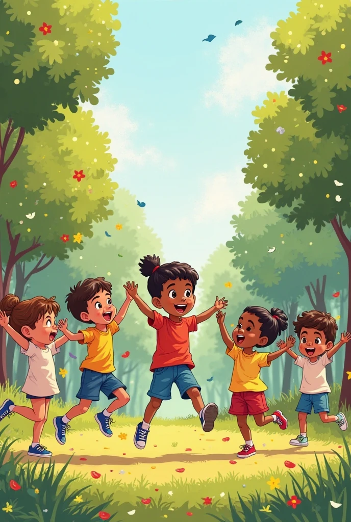 Children playing in park