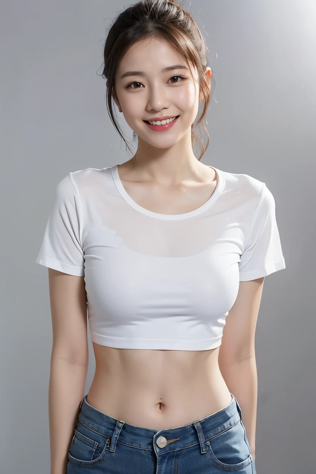 (masterpiece:1.3), (8K、Realistic, RAW Photos, Highest quality:1.2), (alone), (1 Girl), (cute:1.3), (Very beautiful 14 year old Japanese girl), nice smile, Red cheeks,Bedroom、 (Skin with attention to detail: 1.2), Photorealistic Anime Girl Rendering, Realistic anime 3D style, Beautiful brown hair,Twin tails, Intense black eyes, Strong eye highlights, (Accurate and natural large breast size), Perfect Anatomy, Bowl Cut, Blunt bangs, (Bloomers), (Old fashioned sportswear), (White tight short sleeve shirt, Dark blue short tight shorts), Accurate Arm, Five Fingers, Accurate legs, On the bench, get up, Bloomersを見せびらかす, Small area sportswear, Volumetric lighting, Soft Light, bright, neon, bright色
