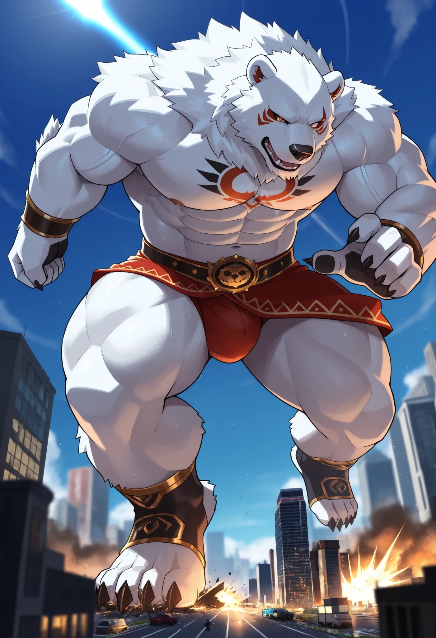 imagem de estilo de um homem com um corpo semelhante a um lobo e uma camisa, lobisomem musculoso, peito fofo, musculoso! Branco, peito peludo, super buff e cool, Commission for High Res, lobo peludo, thick furry neck and fluff on his chest, corpo peludo, Arte peluda!!!, forte e imponente, thicc, musculoso!!!, corpo fofo, big muscle, large muscles
