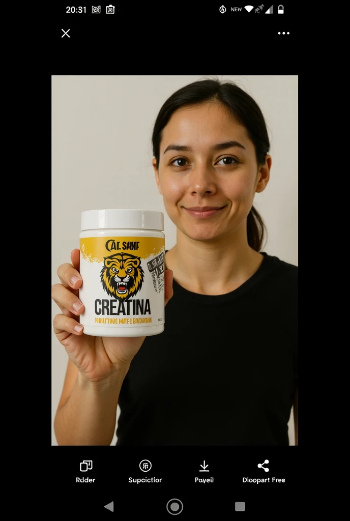 smiling adrina lima doing exercises and holds an energy drink in her right hand and shows it in the camerfa, uhd foto, full body shot, shot by sony a7s, surrounded by people in the gym