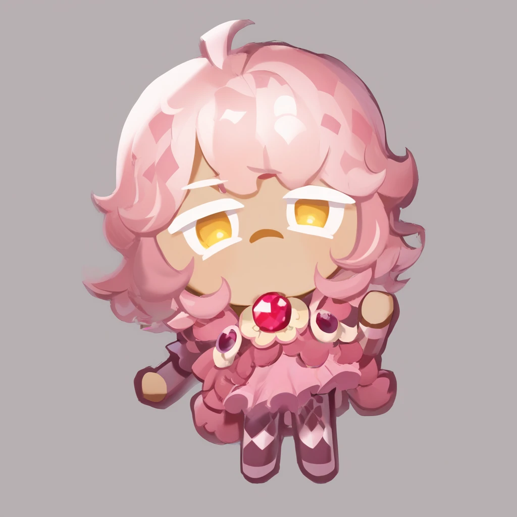 Ursinho feito de goma rosa, estilo chibi