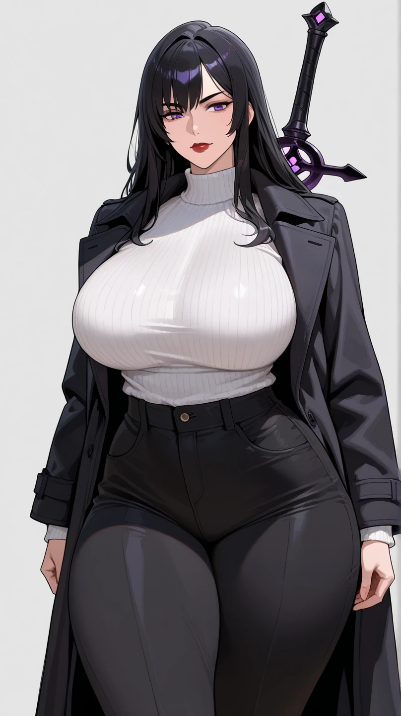 milf,((black hair)),(((very short skirt)),panties visible under the skirt,((transparent shirt, shirt with open zip, breasts visible in the shirt, huge breasts, erect breasts,((standing, legs open, pussy open)), staring face, with tongue out