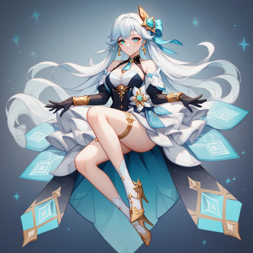 (best quality,4k,8k,highres,masterpiece:1.2),ultra-detailed,(realistic,photorealistic,photo-realistic:1.37),anime,portrait,hair: white,big eyes,beautiful detailed eyes, beautiful detailed lips, long eyelashes,white robe,floor,holding a cup,beautiful fantasy queen,goddess of anime,lies on the floor,many planets around her,horns on the head,enormous breasts,white knee-high socks,exhausted deity,anime fantasy illustration,galactic goddess