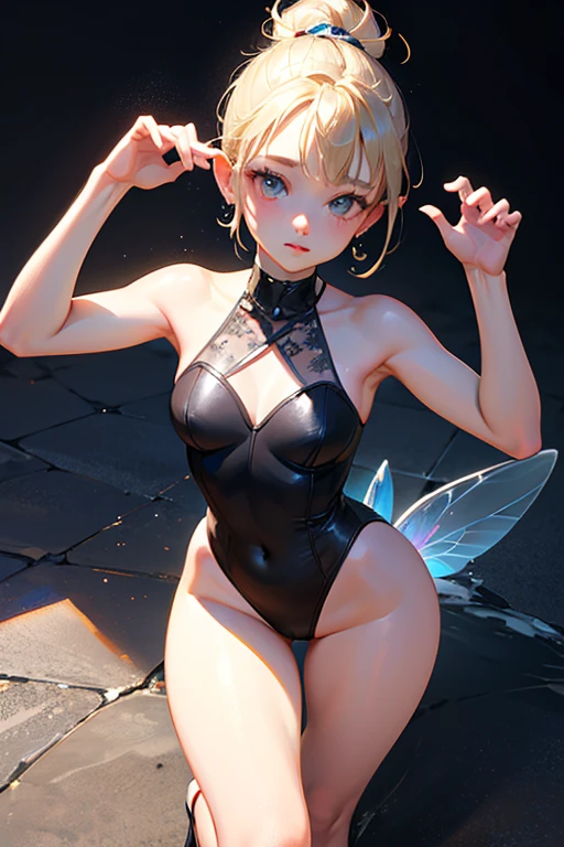 (((beautiful))), (((leotard, lace, 長袖leotard, Full Body))), ((Black Hair, parted bangs, forehead, ponytail)), One Woman, Waistline, belly button, Glowing Skin, Sweat, White skin, (((Intricate details))), High resolution, ((Intricate details, Ultra-detailed)), Are standing, from front, wide shot, (looking at viewer, look at viewer), Red cheeks, smile, gym,