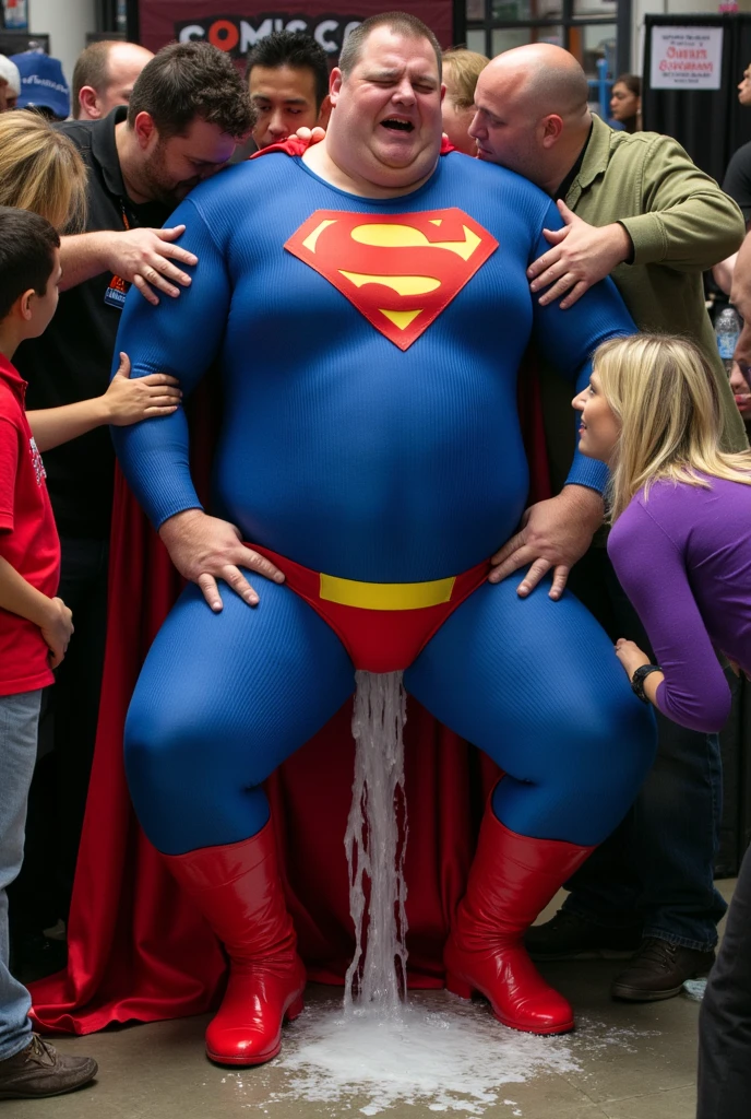 John Candy, wearing Superman uniform, smiling, full body, wide shot, intricate detail, Masterpiece, best quality, 8k, realistic, perfect lighting <lora:JohnCandy-V1-000020:1>