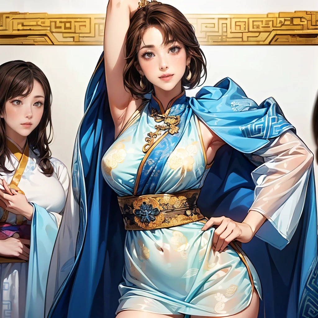 (Positive focus, Original photo), (2girls,duo,navel,Enter the Pantheon in Rome,crowd,winter,Snowy),Surrealistic Female Portraits by David Hockney and Alphonse Mucha, Fantasy art,Wear gorgeous furs, (Blue pupil: 1.4, shiny pupils: 1.4, Big eyes: 1.1), Photo fidelity, Dynamic lighting, Art Station, poster for, voluminetric lighting, Very detailed face, 4K, Award-winning, Shadows, understated, (official outfit: 1.4, Gorgeous fur, Complex clothing, Furs), Looking at the camera, Bust Up Shot, (Realistic face)),
