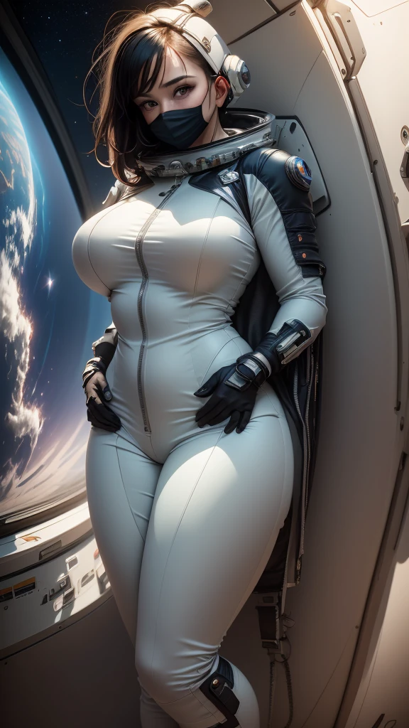 Anime girl in space with a spaceship in the background, thick and smooth warframe thighs, gynoid body, Usa un Space suit, Centaur Astronaut, Retrato Anime Space Cadet Girl, en Space suit, vestido con Space suit, con un Space suit puesto, biomechanical oppai, Totally adequate space, Spacesuit, Thicc, Silver space suit, Space suit