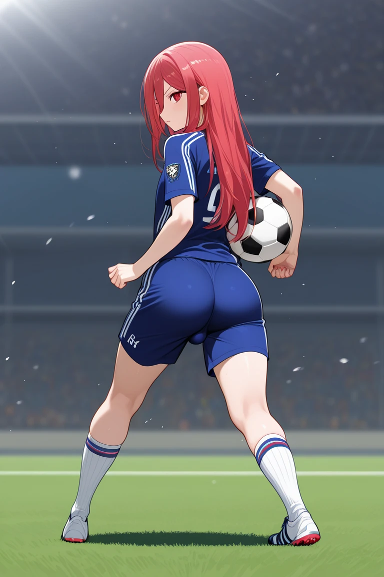 score_9, score_8_up, score_7_up, score_6_up,floox style,surtr, arknights, red hair,big breasts, jacket,,, , purple jacket, purple track suit, shiny, shiny skin, , , sportswear, standing, steam, steaming body, sweat, , track jacket, track pants, pants get down, naked ass, pov, track suit,, outdoors,, facial, ass, long hair, penis, buttjob, testicles, hair on back