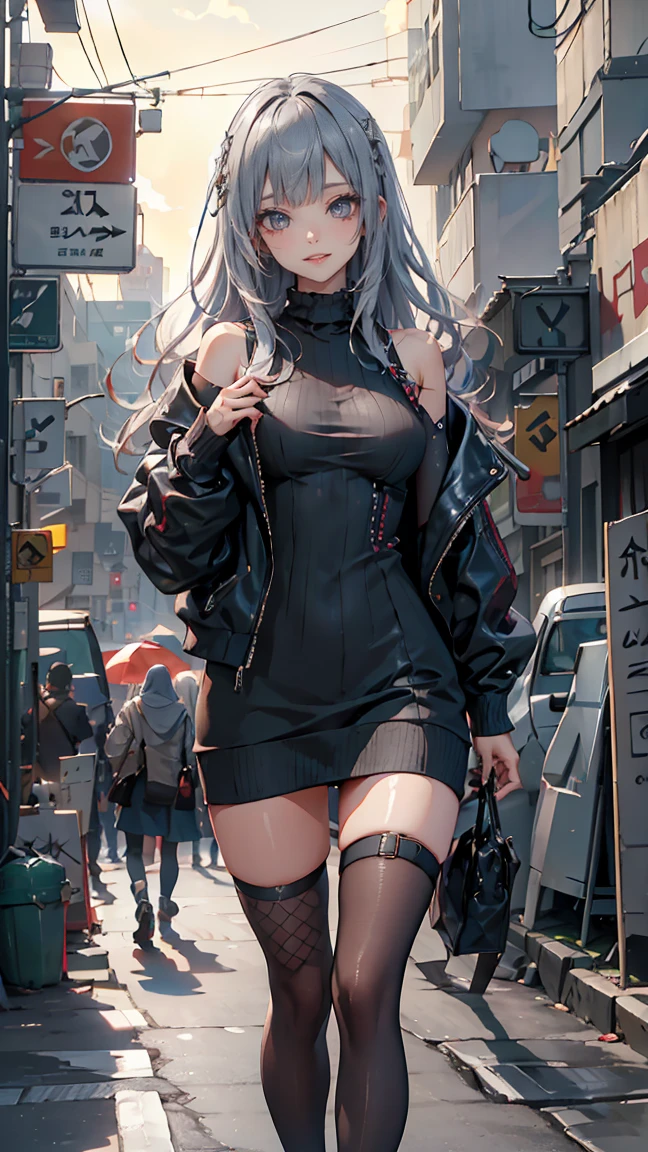 ((masterpiece, best quality)), ((1girl)), ((yakuza)), ((topless)), ((black jeans)), (ripped jeans), (black military boots), ((dark brown long straight hair)), serious, brown eyes, rosy cheeks, ((silver dragon irezumi on back)), dynamic angle, city background