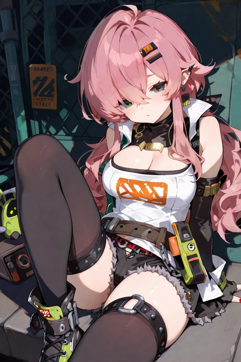 be realistic,(masterpiece,highest quality,highest quality,very detailed,fractal art,most detailed,(abstract background:1.5)(1 girl),Kamimei,(hair length),(Chest with shining green eyes,stunned),crystallization,sexy,Mechanical Armor,sunburned skin、69,sitting on face,handjob,from sid、panty shot、spread your legs、break、(office wear blazer、white cutter shirt、black pencil skirt、pumps)