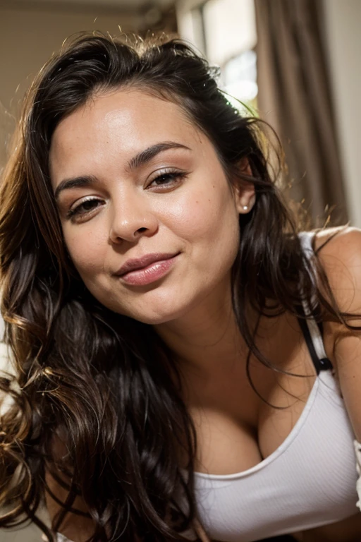 nice pose, smiling and sexy lips, more lively eyes, smaller breasts,