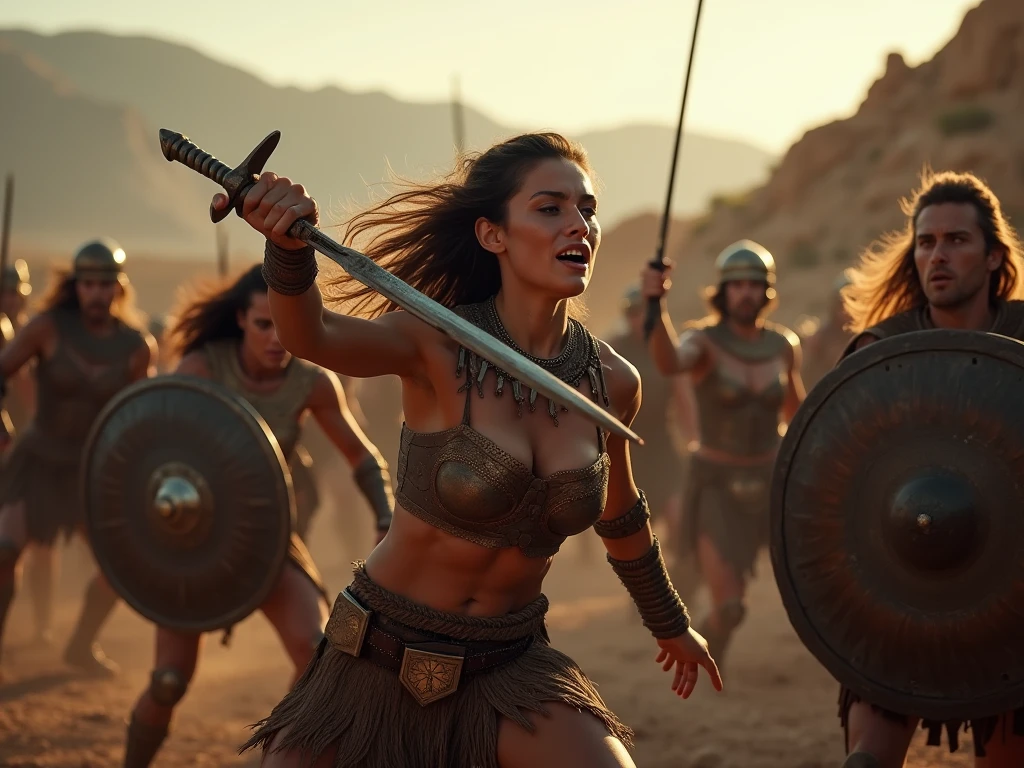 create defeated amazon warriors after a battle