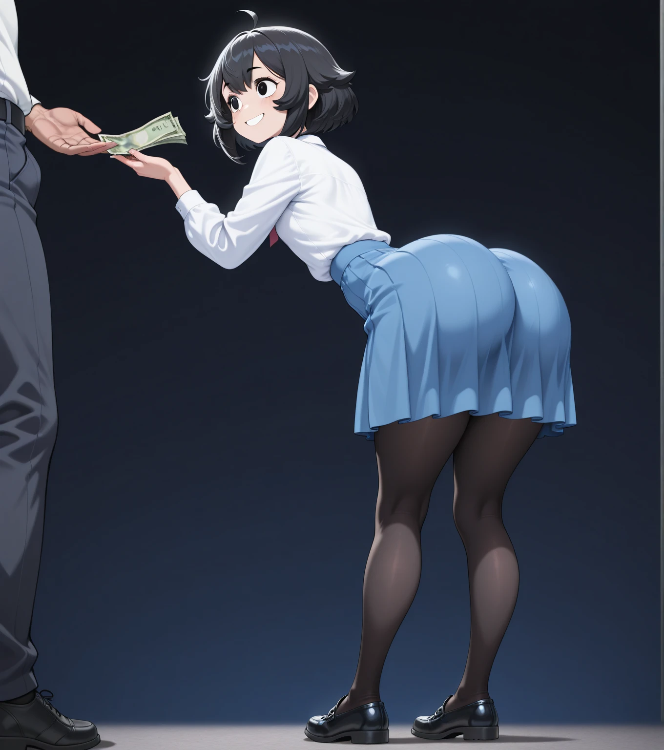 a boy, shy, full body view, skin fair, lain, full of bruises, dark and messy hair, Eyes looking down, head down, Sobbing, arms shrinking, femboy, fluffly, money scattered on the floor, cum on his face, a man standing over him with his dick dripping with semen, boy sitting with legs in W, men laughing in the background, scared boy, purple bruises, ass dripping semen, sex toys sideways on the floor, looking at a man sitting on the floor next to him, the man has a soft expression, blackquality hair, looking at boy 1, vestindo um terno, masculine,