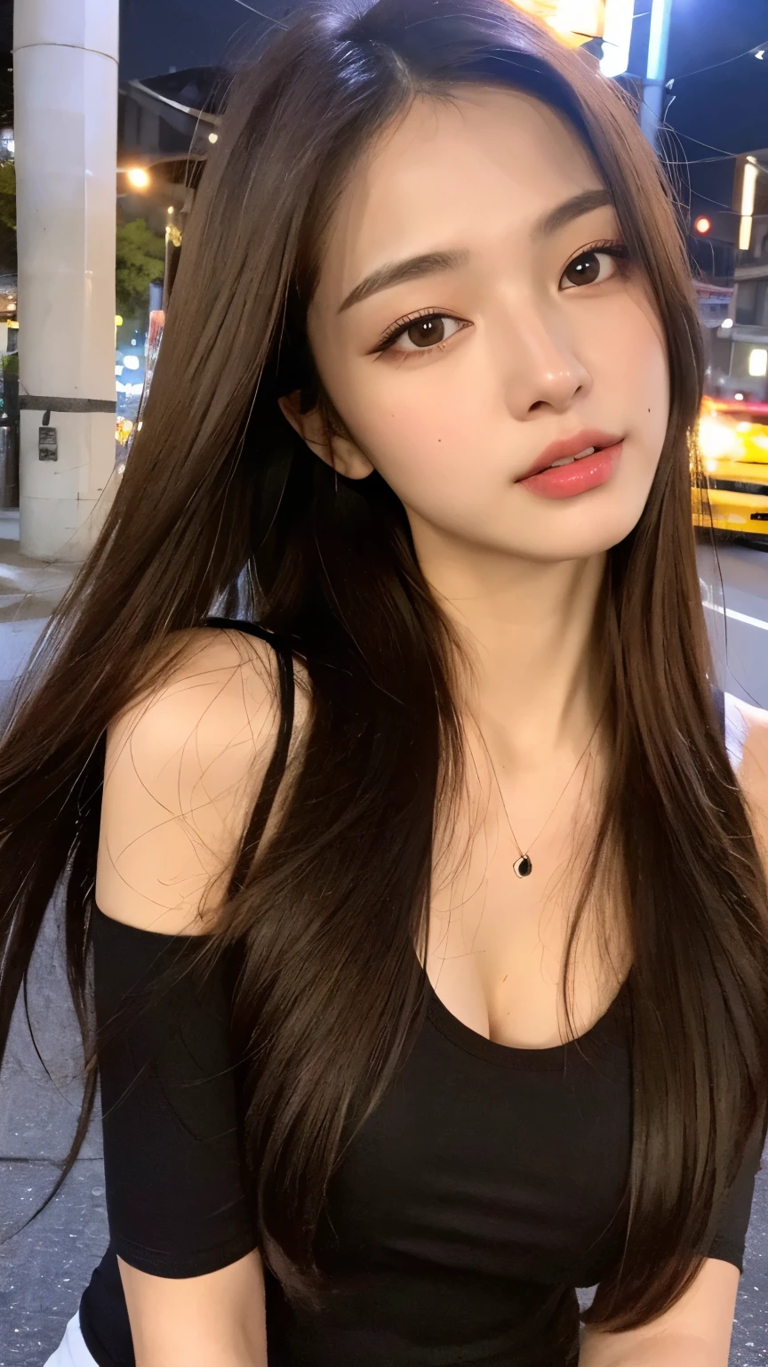 ((highest quality, 8k, masterpiece :1.3)), One girl, Open your mouth, A little angry, Red lipstick:1.2,Dark lipstick:1.2,Slim face, Beautiful woman, Big Breasts:1.3, Highly detailed face, double eyelid, spring, sunny, null, nature,garden,cherry blossoms,looking at the camera,White loose blouse,flare skirt,(masterpiece: 1.3), (Maximum resolution: 1.4), (Ultra high definition: 1.2), Cinematic Light, Ultra high definition, (Detailed eyesと肌), (Detailed facial features), 8k resolution, Perfect Style, Beautiful expression、Highly detailed face and skin texture、Detailed eyes、Glitter Eyeliner:1.2、Thin cheeks、((Pure white skin:1.1)),Glossy Lips:1.2、((Full Body Shot:1.2)),(Straight Hairstyles、Light brown hair)、One-length long hair、175cm,From below