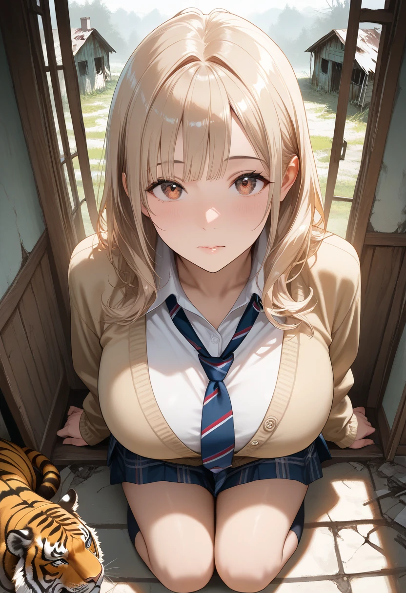  (masterpiece, highest quality:1.2), High resolution, Intricate details, Super detailed, (Highly detailed CG, unity 8k wallpaper), Clear image, (Cat ears:1.5), (School uniform:1.3),  (sitting in the toilet:1.3), Blushed face, Medium breast, (Sunshine:1.2),
Blushed face, (From below),

