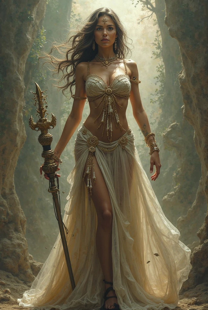 Ful body pose, long legs, Full body, masterpiece body, Full body, Ful body view , full pose , ((best quality)), ((masterpiece)), ((realistic)), Medusa, full miracle body, the hair is composed of countless snakes, snake hair, visible head snakes, snakes have poision fangs,  snakes have a shiny red eyes,  multicolored hair, miracle pretty female face, medium breast,tall body, seductive body, metal carved top, royal aura, trend on artstation , sharp focus, studio photo, intricate detail, very detailed, detailed eye, illustration, very detailed, sharp focus, digital render, professional, 4K, Detailed, Realistic, 4k highly detailed digital art,octane render, bioluminescent, resolution concept art, realism,by Mappa studios,masterpiece,best quality,official art,illustration,ligne claire,(cool_color),perfect composition,absurdres, fantasy, focused, rule of third, fit body , belly muscle, 75D breast , miracle scenery , atrctive face , miracle face, Organza transparent Wawy clothers, no underwear, miracle around scenery old temple around lot of  turned to stone people , lot of visible snakes head with the fangs, Organza more transparent (transparency 2.0 ) , wind , sabres on hands , fit body 
