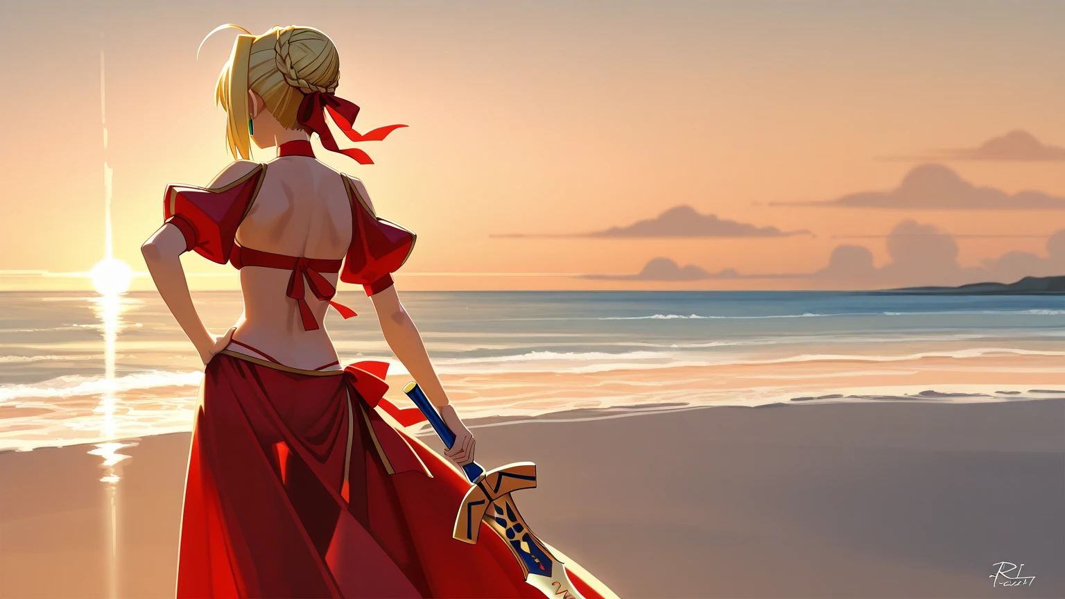 (wide shot, very wide shot, blurry foreground, blurry background, perspective:1.1), NSFW, (1girl, solo focus:1.2), group profile, ocean view, rocky terrain, grassy slopes, wildflowers, sea spray, windy, cool, ([Nero Claudius \(Fate Series\)|Lisbeth \(Sword Art Online Series\)]:1.4), (vanishing point:1.0), from side, looking away, angry, Standing, Smoking A Cigarette, female, subsurface scattering:1.0, ray traced:1.4, depth of field:1.1, bokeh:0.5, god rays:1.1, vivid colors:0.8, cinematic hard lighting:0.5, realistic shadows:0.7,