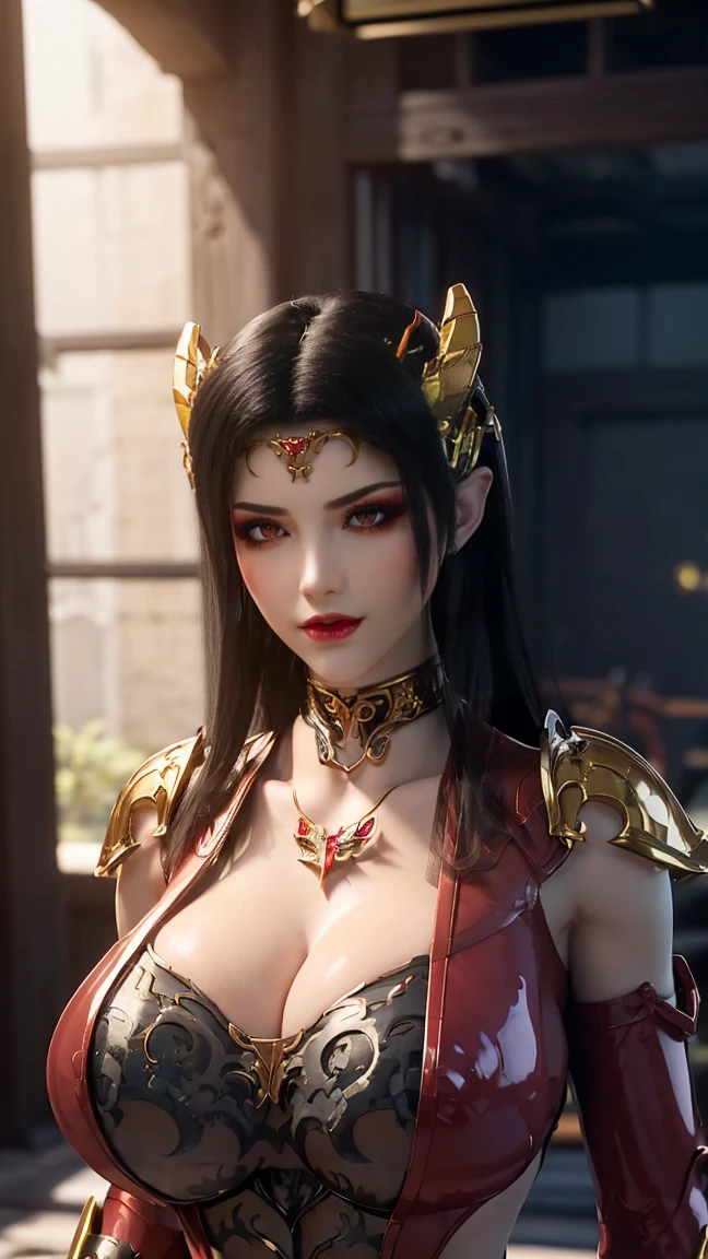 UPPER BODY,CLOSE UP HALF BODY,SOLO,(BEAUTY BLACK HAIR,GOLDEN DRAGON HORN:1.3), (NSFW,HUGE OPPAI,CLEAVAGE TOP,MUSCLE ABS:1.5), (SKIMPY BIKINI SEXY :1.5)),(CURVY VOLUPTUOUS BODY MATURE WOMAN:1.5), (SWEATY GLOSSY BODYSKIN:1.5), (LOOKING AT VIEWER:1.6),(HALLROOM OF FUTURISTIC SPACE STATION:1), (PHOTOREALSITIC:1.4), (ULTRA-DETAILLIERT), (TOP-QUALITY), (BEST SHADOWS), (MASTERPIECE), BRIGHT LIGHT IN ROOM, HYPER TEXTURE, (4X MSAA), ((UNREAL ENGINE 5 RENDER)), PHYSICALLY-BASED RENDERING, ULTRA HIGHT DEFINITION, 16K, 1080P.