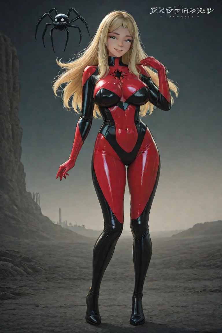 (best quality). (Ultra Detalhado). (1girl), Olhando para o Viewer. (Antecedentes detalhados). belos olhos detalhados. rosto delicado e bonito. (high saturation), seios grandes, droopy breasts, sexy Deadpool costume, full body, long legs, big breasts,