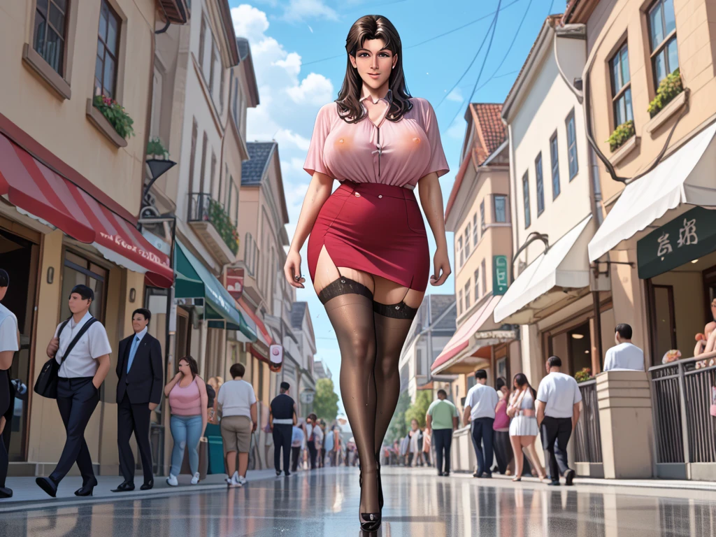 tanned Brazilian woman, dark-skinned girl, Two girlfriends, lesbians, muscular legs, muscular calves, Strong legs, muscular hips, wide thighs, Curvy hips, high-heeled sandals, tights in a net, Stiletto heels, Women's business suit with a short skirt, large ring earrings, He really wants to pee, hugging, kissing;, caress each other , walking at the park, Leg by foot, wants to pee, desperately wants to pee, wants to urinate, An expression of shame on his face, confusion, crying, Palm on stomach, crumples the hem of the skirt with his hands, Knees clenched, Hips clenched, Tense posture, bites his lower lip, full bladder, terribly wants to go to the toilet, anatomically correct, Realistic,