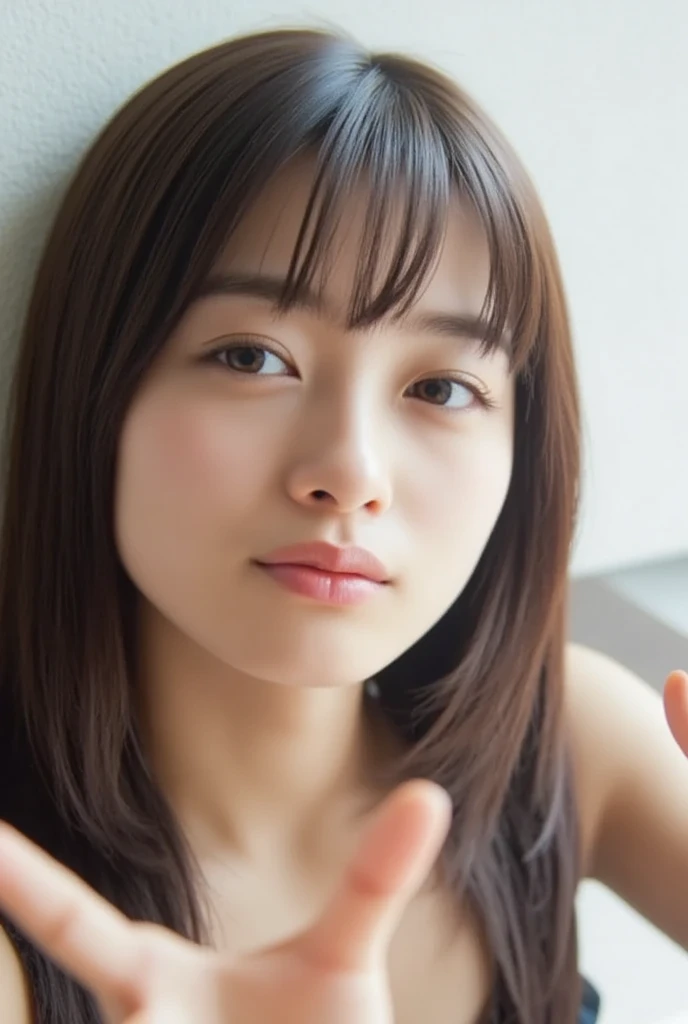 ((Full nudity:1.0)),Cute Japanese Women Photos, Little Woman, 20-year-old, Beautiful and perfect face, brown, Beautiful Face, thin: 1.2, (photo Realistic:1.4), (hyper Realistic:1.4), (Realistic:1.3),
(Smoother lighting:1.05), (Improving the quality of cinema lighting:0.9), 32k,
1 Girl,20-year-oldの女の子, Realistic lighting, Backlight, The light shines on your face, Ray Tracing, (Bright light:1.2), (Improvement of quality:1.4),
(Highest quality Realistic textured skin:1.4), fine grain, Detailed face,
(tired, Sleepy and happy), (smile:0), Face close-up,
(Accentuates body lines:1.1), (Enhances the beauty of skin texture:1.1)