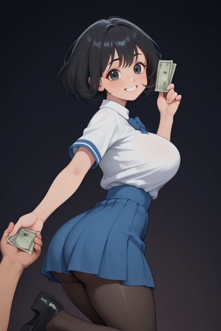 Money in one hand、2 people、Holding a banknote in one hand、Grin、おじさんとgirl、high school girl、Communication Support、Get money from your uncle、Midnight、Being closely watched by the elderly、Money in one handを持っている、Laugh shyly、high school girl、Browsing Caution, 1boy and 1girl, In underwear、Back alley at night、teenager、Blazer Uniform、Beautiful woman、Very thick thighs、Very short skirt、Please lift your skirt and show me your underwear....、Spread your legs wide、Captivate the audience、Best image quality、High resolution、masterpiece、super high quality、Thick pubic hair、Have money in your hands、Light green lace panties、Very big ass、Very large breasts 、Blushing、4K quality、Wearing black pantyhose、Sweaty all over、Heavy breathing、{Highest quality}, {so beautiful}, {Very detailed}, {Best illustrations}, Browsing Caution, girl,