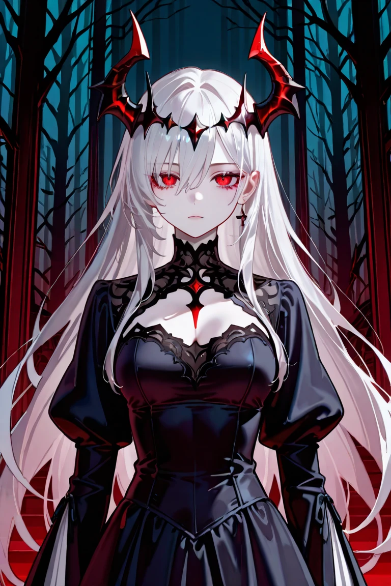 pale young divine gothic priestess, twintails, pure white skin, rust decay, Beautiful full body symmetrical portrait, Delicate blonde hairstyle, crimson eyes, dark red elegant gothic armor, encrusted with red gems, dark cathedral, masterpiece, Highest image quality, super detailing, upscaled, art by Zdzislaw Beksinski, art by H.R. Giger, absurdres, highres, (official art, beautiful and aesthetic:1.2), real, 4k, 8k,