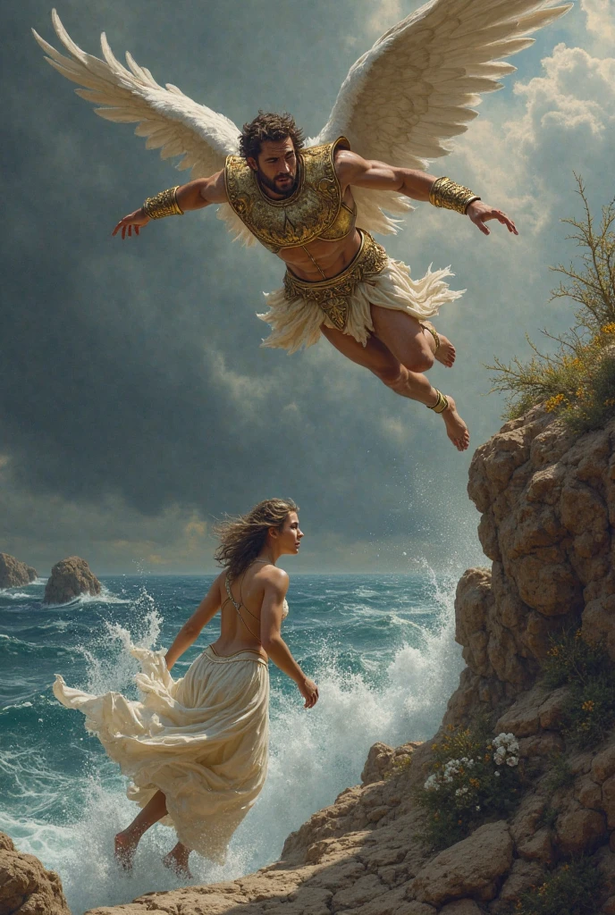 ((beste-Qualit)), ((tmasterpiece)), ((Realistic)), the abduction of Europa, mythology, Vintage IMPROVISATION, dynamicpose, (Perfect Skin), Complicated details, Extremely detailed, Raw, HDR, ((in the style of Bruce-Pennington:0,4/boris valejo:0,6)), 8K