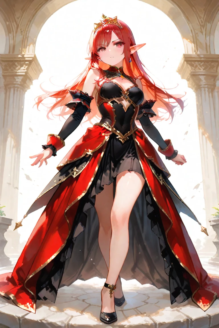 Erza Scarlet from the anime "Fairy Tail" walks the runway at a fashion show.