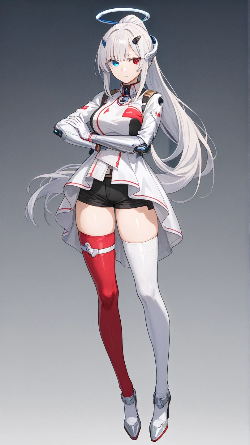 (masterpiece:0.0), (best quality:1.3), Ultra Detailed, sharp focus, full color, (super fine-illustration:1.0) , (Natural Light, Daylight:1.0),
(1girl, solo:1.3), slim body, Age 20, (white and red race queen uniform:1.3), blush, (Laughing mouth open:1.2), (Straight hair), (Wet with sweat), (high boots), (Beautiful breasts),
(Full body view:1.3), (Light gray background:1.3), stylish pose, standing pose