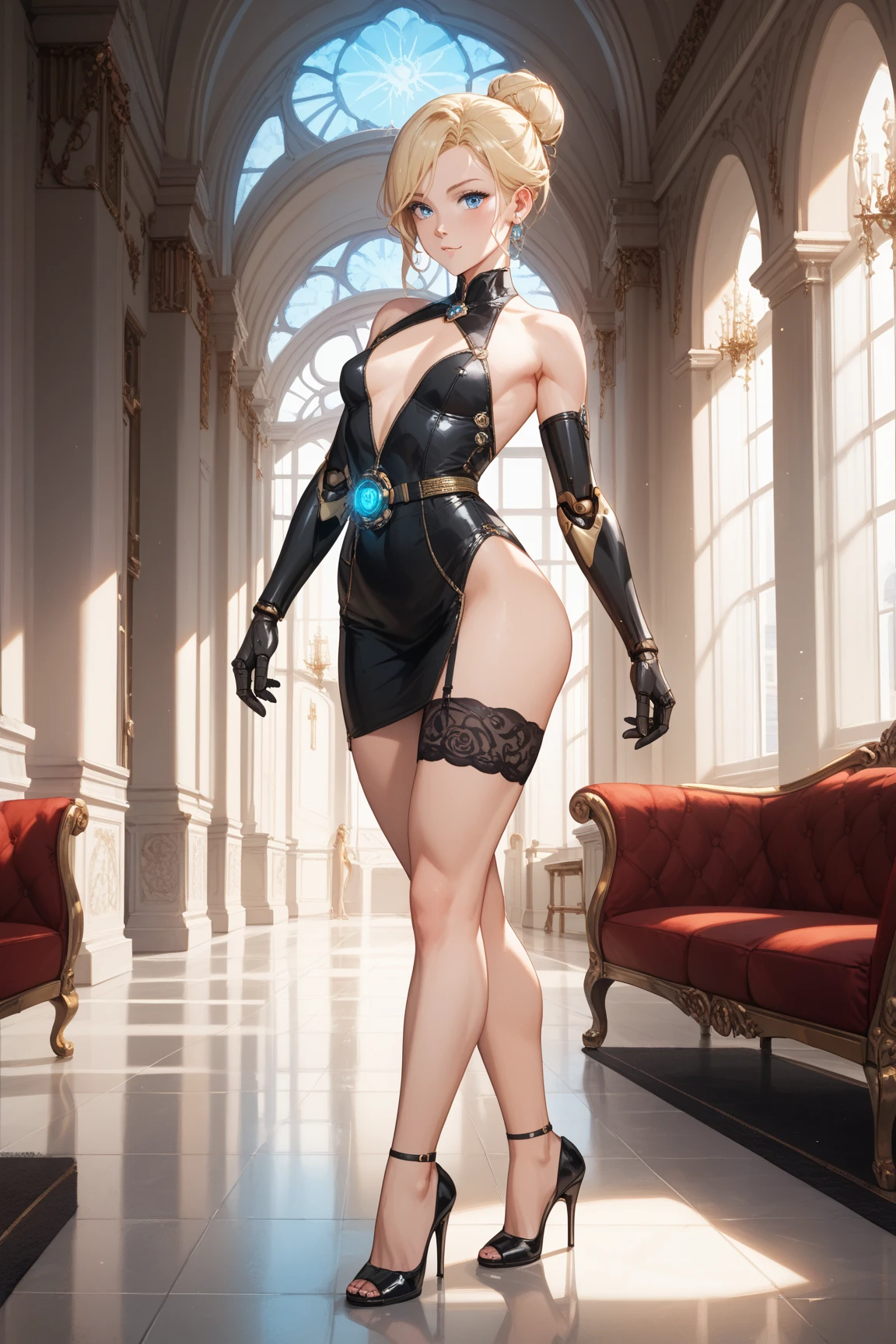 Leotard, highleg,body suit,Bad smile,Detailed art photos, beautifull detailed face, Dreamy, blazing, Back lighting, Glamour, Glow, shadowy, oil on canevas, brushstrokes, Soft, Ultra high definition, 8K, unreal enginee 5, Ultra Focus Sharp, ArtGerm, Roisch, nffsw, intricate art masterpiece, Menacing, Matte Paint Movie Poster, Golden ratio, CGsociety trend, Convoluted, epicd, Highly detailed, Vibrant, production cinematic character render, Quality model ultra-high,high-level image quality,well-muscled,Explaining everything from head to boots.,