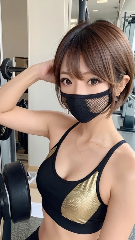 Look into the eyes,　Look at me　Look at me,　Look at me,　Look at me,　Eye contact,　Front of face,　Front face,　face,　Cross-legged,　indoor,　Brown Hair,　bangs,　Sweat,　clavicle,　shoulder,　Cross-legged,　chest,　Earrings,　Skin Moisture,　Look at me,　Private room,　smile,　belt,　Abdominal muscles,　Abdominal muscles,　Tattoo,　(Half naked,Black pants:1.5)