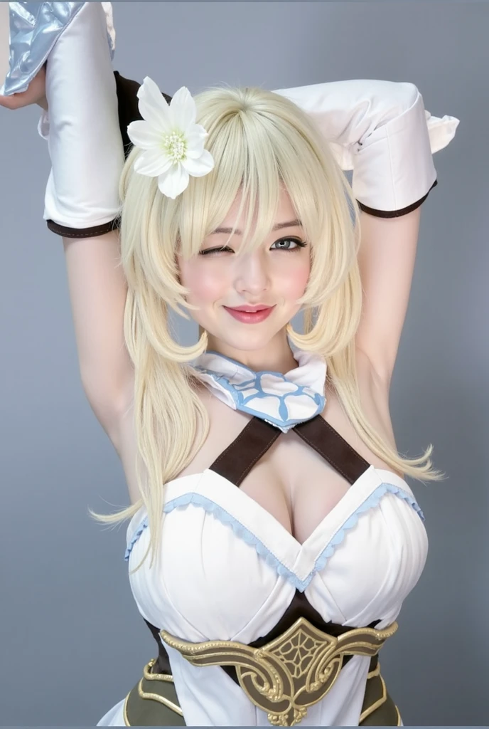 25 years old Japan woman, Apron, Bangs, Black dress, Blonde hair, Blue eyes, blush, Breasts, Choker, Big cleavage, Clavicle, Dress, Drill hair, Maid, Fishnet stockings, Ruffled apron, Ruffles, Gloves, Grinning, Raised index finger, Jewelry, Big, Maid, Maid apron, Maid headdress, Puffy short sleeves, Puffy sleeves, Red gloves, Short sleeves, Smile, Solo, Thighs, twin drills, twin tails, waist apron, white apron, dark alley, insane, maniac, evil smile, evil smile, evil eyes, yandere, yandere trance, blouse twisted and nasty bra fully visible, skirt twisted and nasty panties in full view, white thin skimpy panties